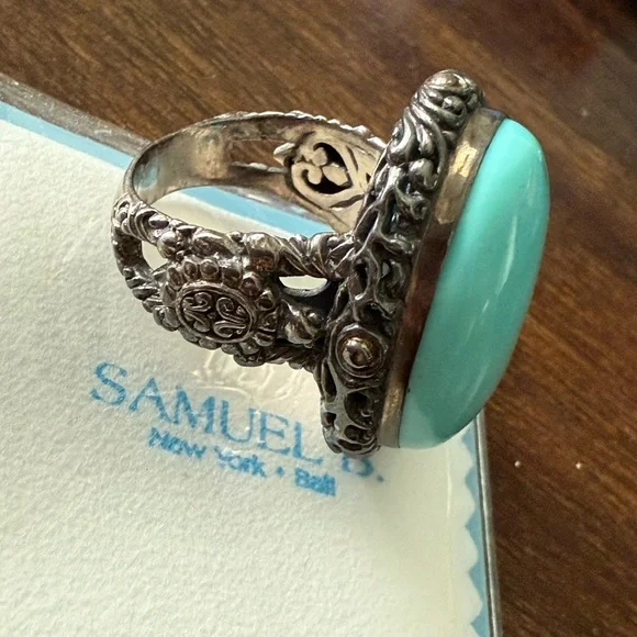 Samuel B. Blue and Silver Ring 18K Sterling - Picture 5 of 8